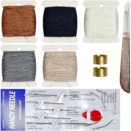 Extra Strong Upholstery Repair Sewing Thread Kit Including 7 Styles of