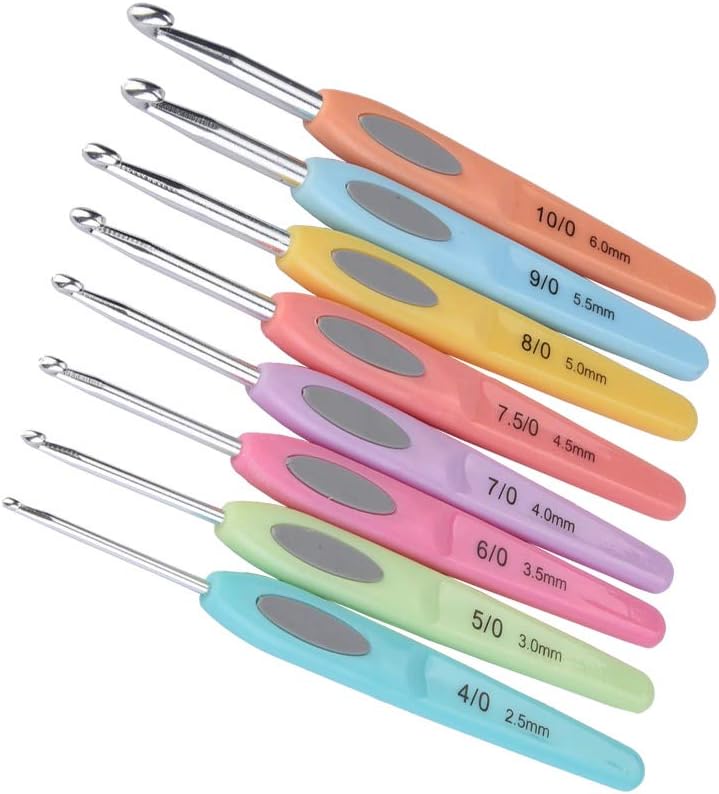 3Pcs Crochet Hook Set, Aluminum Knitting Needles with Soft Handle for