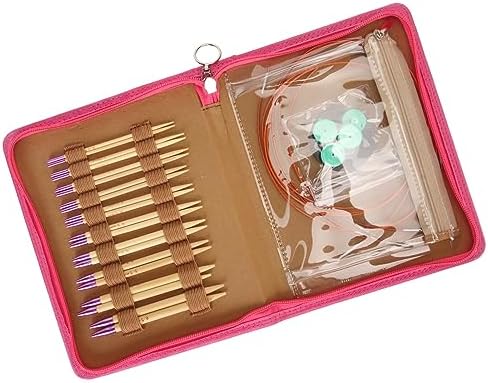 GLOGLOW Circular Knitting Needle Kit, Bamboo and Stainless Steel