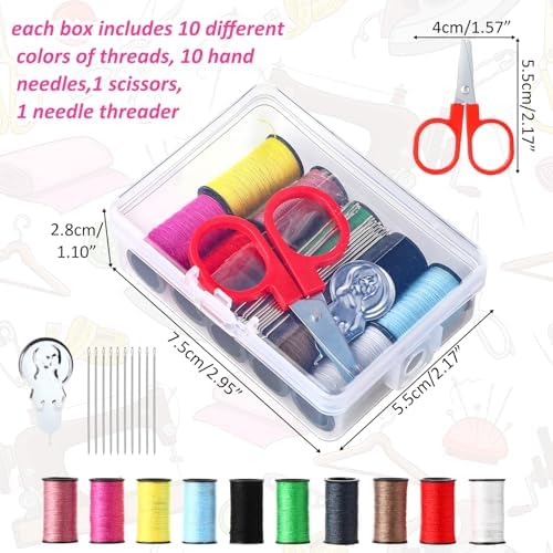 Wavwavw 24 Pcs Mini Travel Sewing Kit Small Sewing Kit Beginner DIY