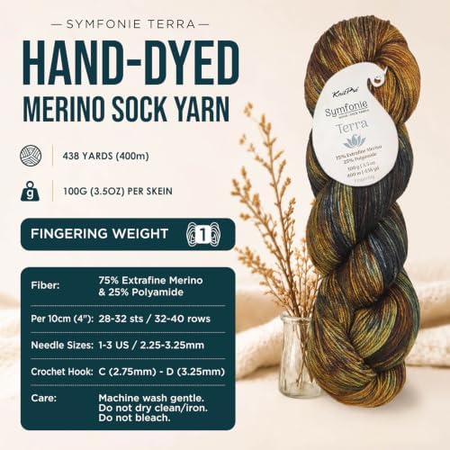 KnitPro Symfonie Fingering Weight Merino Wool Yarn 100g, Wilderness