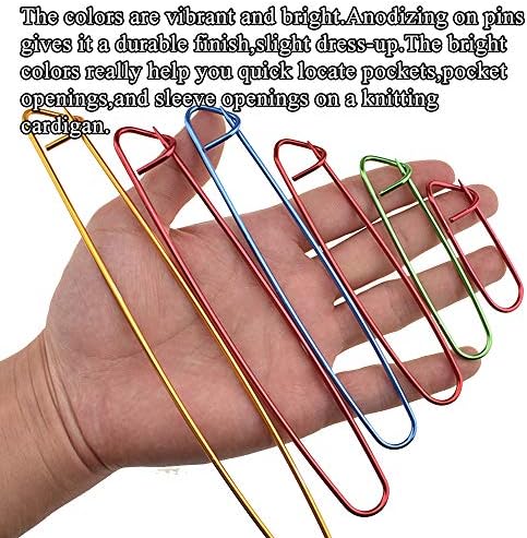 Hahiyo Needles Stitch Holders Set Sturdy Aluminum Mixed Color Safety