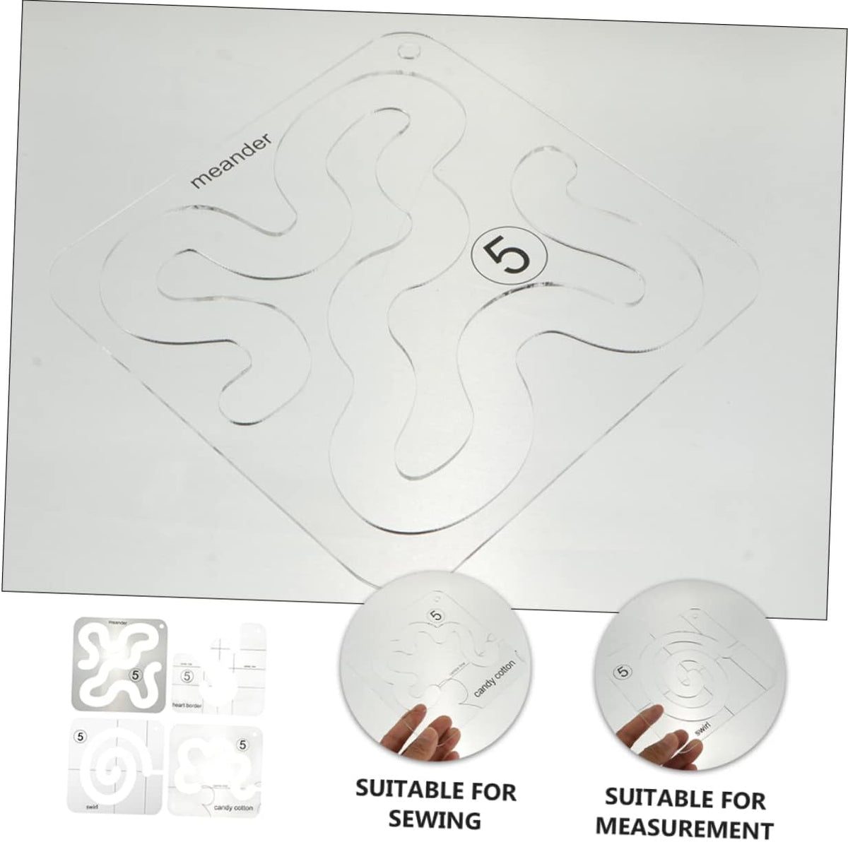 Acrylic Quilting Template 4 Piece Set for Pattern Guidance