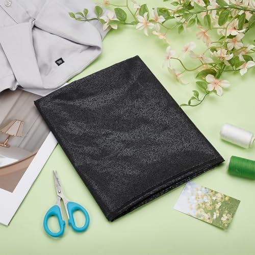 BENECREAT 45.27x43.3Inch Black Cotton Interfacing Fabric, Woven
