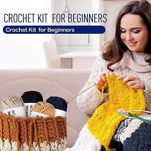 Timgle 18 Pack Beginners Crochet Yarn Cotton Yarn, Nature Colors