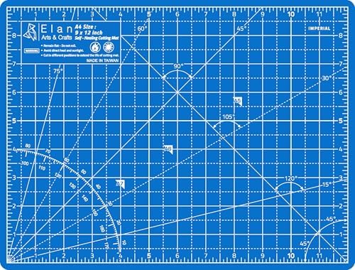Elan Self Healing Cutting Mat 9x12 Inch, Blue Craft Board A4