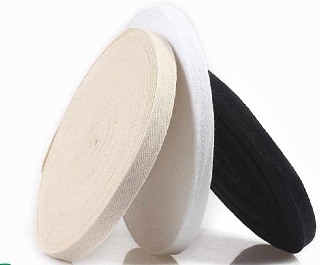 Cotton Twill Tape Ribbon 1/2 Inch 50 Yards for Sewing DIY Crafts