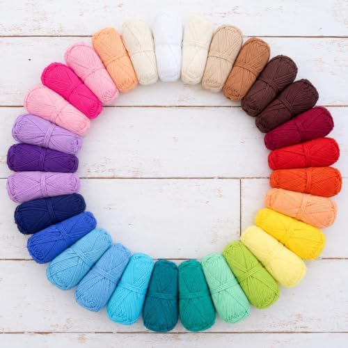 Threadart Natural Cotton Crochet Yarn - 6 Pack 50g Worsted #4
