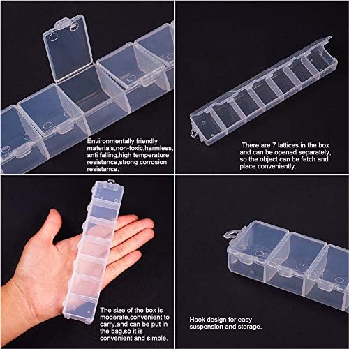 PH PandaHall 8 Pack 7 Grids Jewelry Dividers Box Organizer Clear