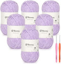 Baby Yarn for Crocheting, Skinny Chenille, 6-Pack 50g, Light Purple
