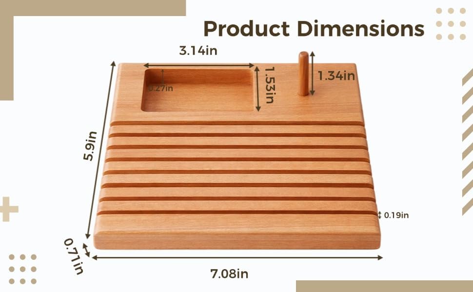 Wood Quilt Ruler Holder, Quilting Organizer with 0.22 in and 0.55 cm