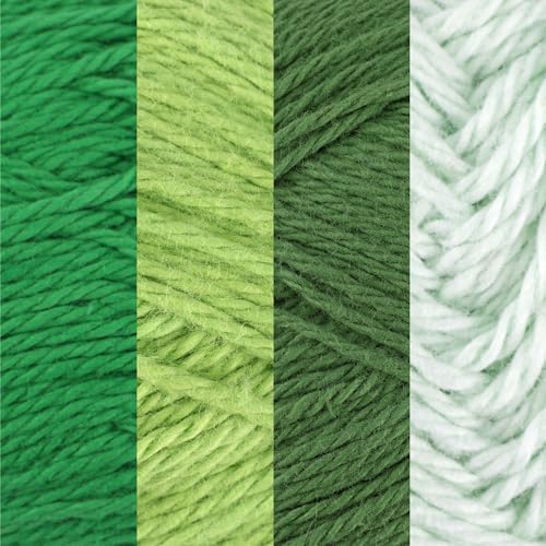 JubileeYarn Cotton Select Yarn - Shades of Green - 4 Skeins