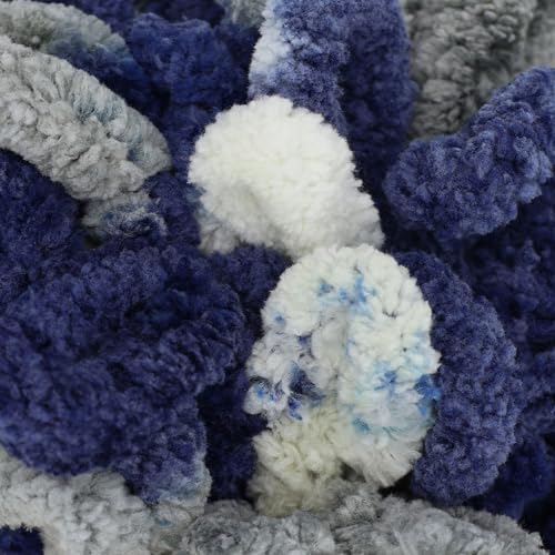 JubileeYarn Fun Finger Loops Yarn - Multicolor Navy Grey - 5 Skeins