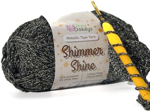 Metallic Glitter Yarn Size 3 300g/525yds, 95% Metallic Polyester and