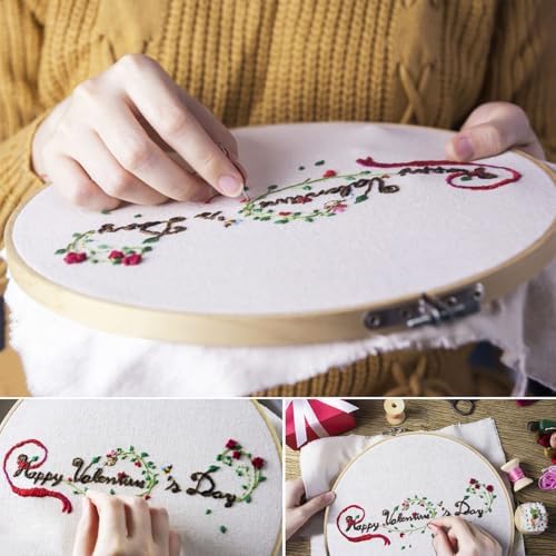 kukmakri Decorative Embroidery Hoop 18 PCS 10 inch - Bamboo Cross