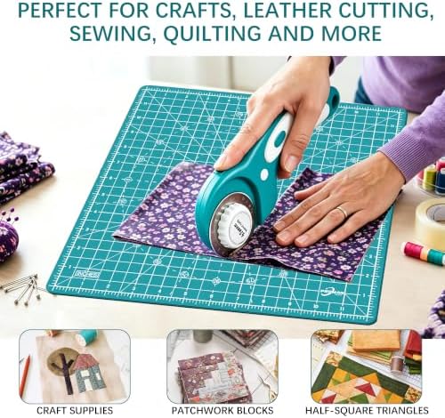 12"x12" Rotating Self Healing Cutting Mat, Fabric Cutting Mat with