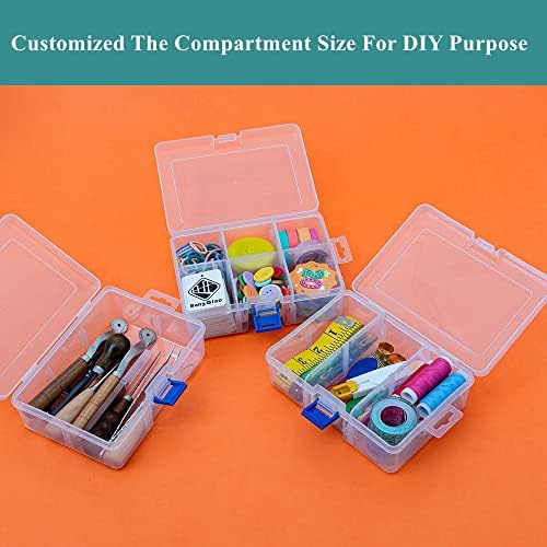 3 Pack Plastic Removable Divider Box and Storage Case for Small Parts