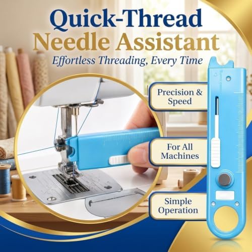 2Pcs Quick Needle Threader for Sewing, 3-in-1 Threader Tool Combining