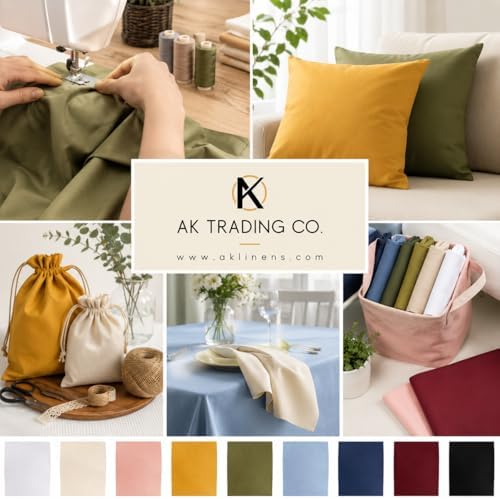 AK TRADING CO. 60" Wide Premium Cotton Blend Broadcloth Fabric by The