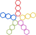 SUNNYCLUE 100Pcs 5 Colors Hexagon Stitch Markers Metal Crochet Markers