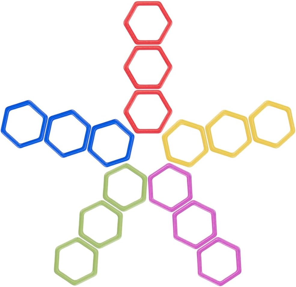 SUNNYCLUE 100Pcs 5 Colors Hexagon Stitch Markers Metal Crochet Markers