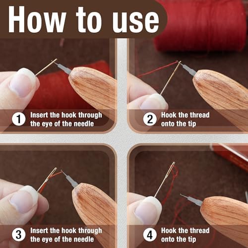 SAVINA Needle Threader, Hardwood Handle