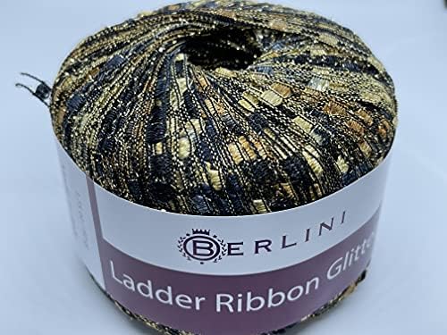 Berlini Ladder Ribbon Glitter Yarn - 50 Grams (1.75 Ounces), 142 Yards
