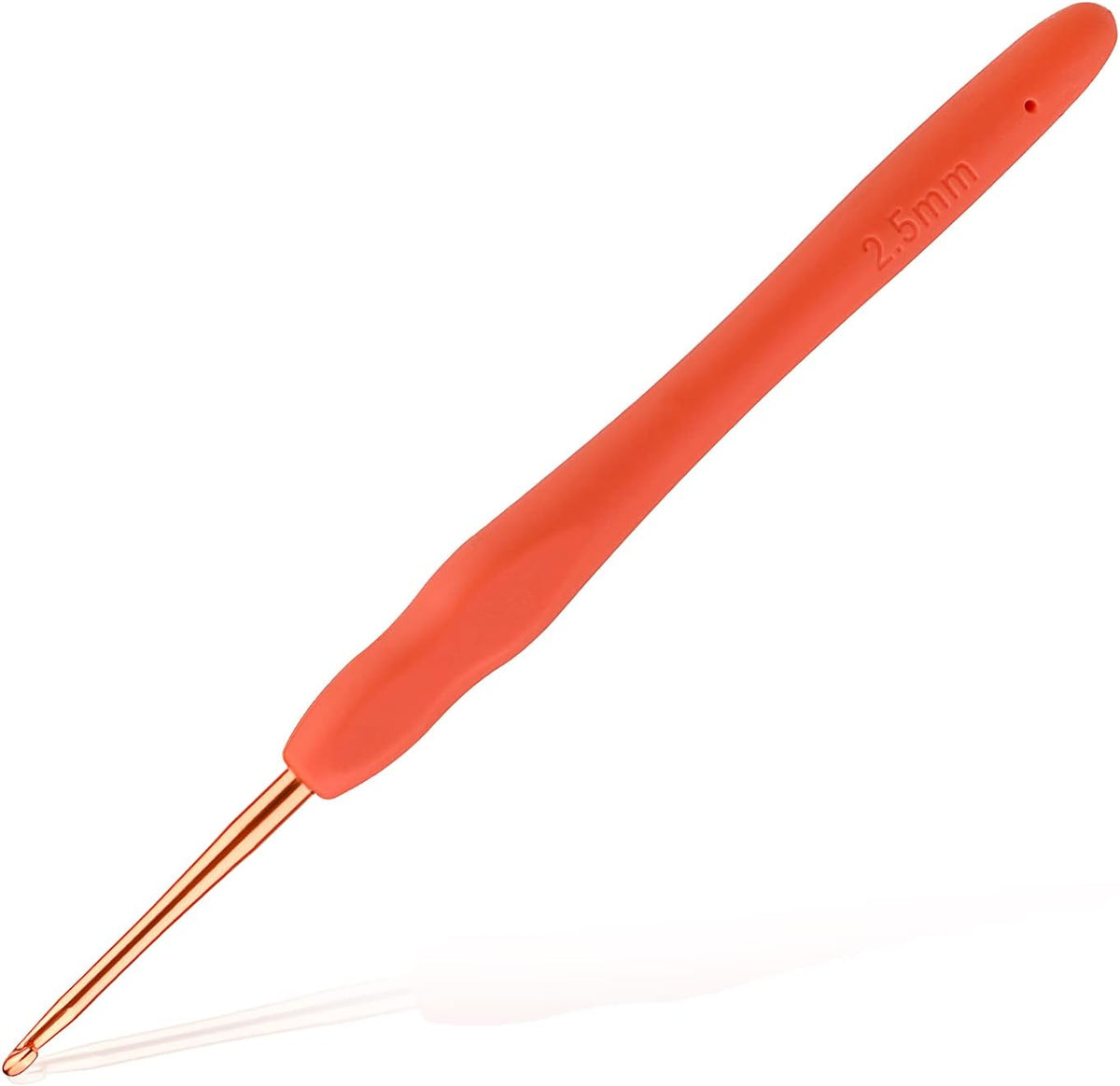 Iuuidu 2.5mm Beginner Crochet Hook, Ergonomic Handle Crochet Hooks