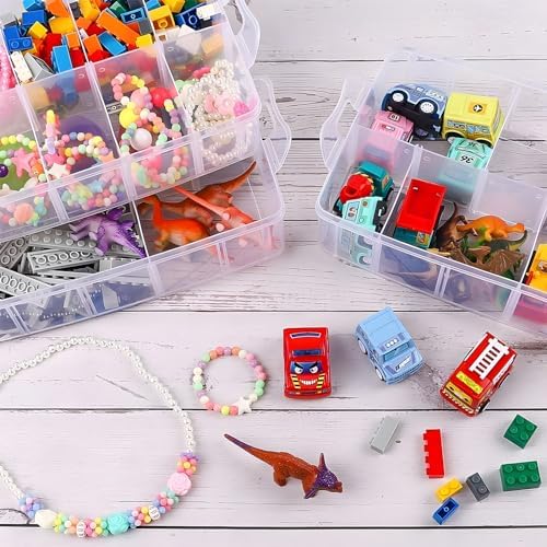 Bead Organizer 3 Tier 30 grid Stackable Craft Tackle Storage Container