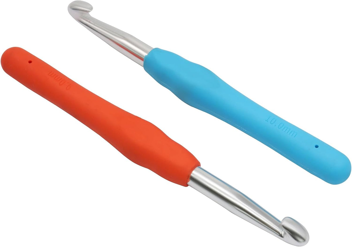 Hordion 2Pack Crochet Hook 9.0mm 10.0mm, Crochet Needles with Soft