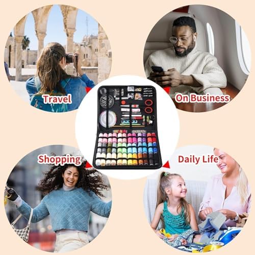 PIRUZHAO Sewing Kit for Adults, 183PCS Needle Thread Sewing Supplies