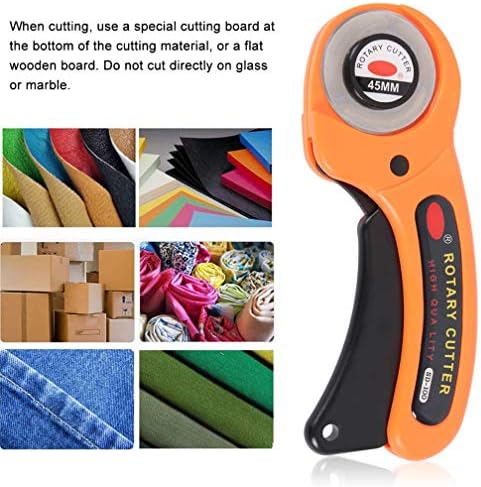 Rotary Cutter with 5 Pcs 45mm Rotary Spare Blade Refill Set - Alloy