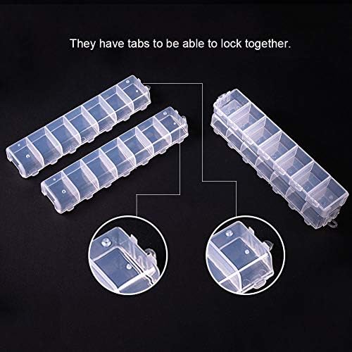 PH PandaHall 8 Pack 7 Grids Jewelry Dividers Box Organizer Clear