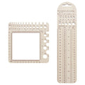 AHANDMAKER 2Pcs Wood Knitting Gauge Rulers, 2 Styles Knitting Needle