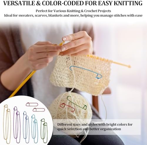 12pcs Knitting Stitch Holders Set, Aluminum Yarn Stitch Holder