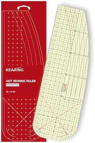 KEARING 30x10cm Metric Hot Hem Ruler - 4R 3R Resin Curved Ironing Tool