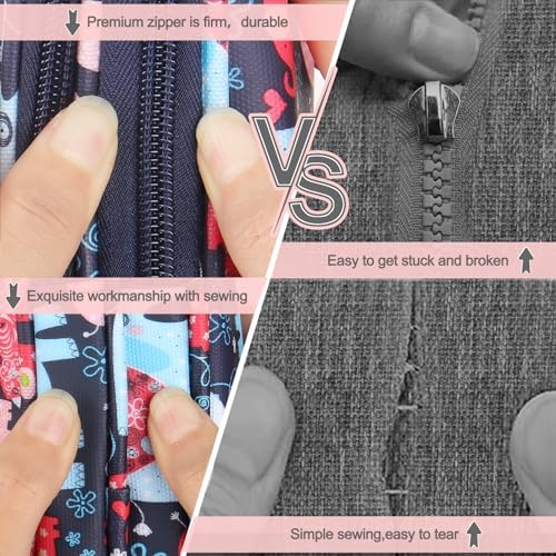 Katech Travel Crochet Hook Case, Elephant Pattern