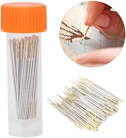 Pssopp 100Pcs Large Eye Hand Sewing Needles, Cross Stitch Needles with