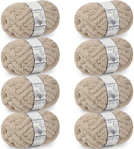 Cozyful Chunky Yarn for Hand Knitting - #10 Chunky Chenille Yarn