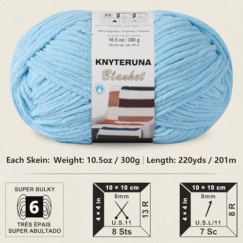 #6 Super Bulky Blanket Yarn for Crocheting - 4 Skeins