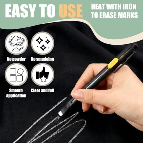 ForraFun 4 Pcs Heat Erasable Fabric Markers with 60 Refills for