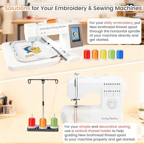 Newbrothread 40-Color Polyester Embroidery Machine Thread Set