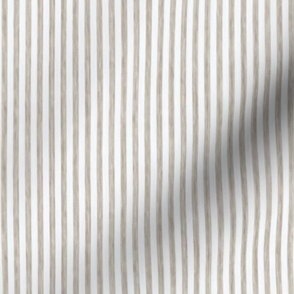 Spoonflower Fabric Classic Stripe Ticking Beige on Essex Linen