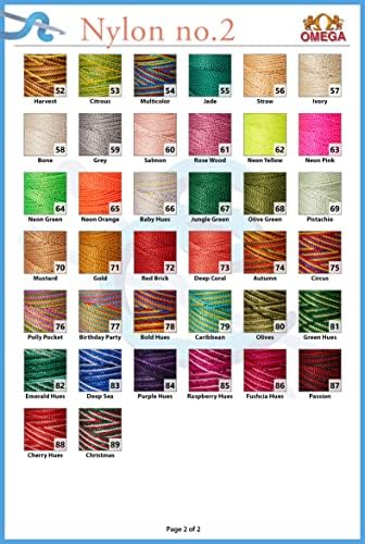 Nylon NO.2 [Variegated] by Omega - Strong 100% Nylon String Cord for