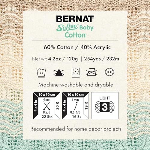 Bernat Softee Baby Cotton YARN, Aqua Mist