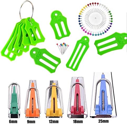 HONEYSEW Set of 15 Size Fabric Bias Tape Maker Tools Fabric Sewing
