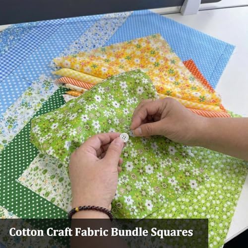 21Pcs 10in Cotton Fabric Squares Patchwork Quilting Bundle Yellow