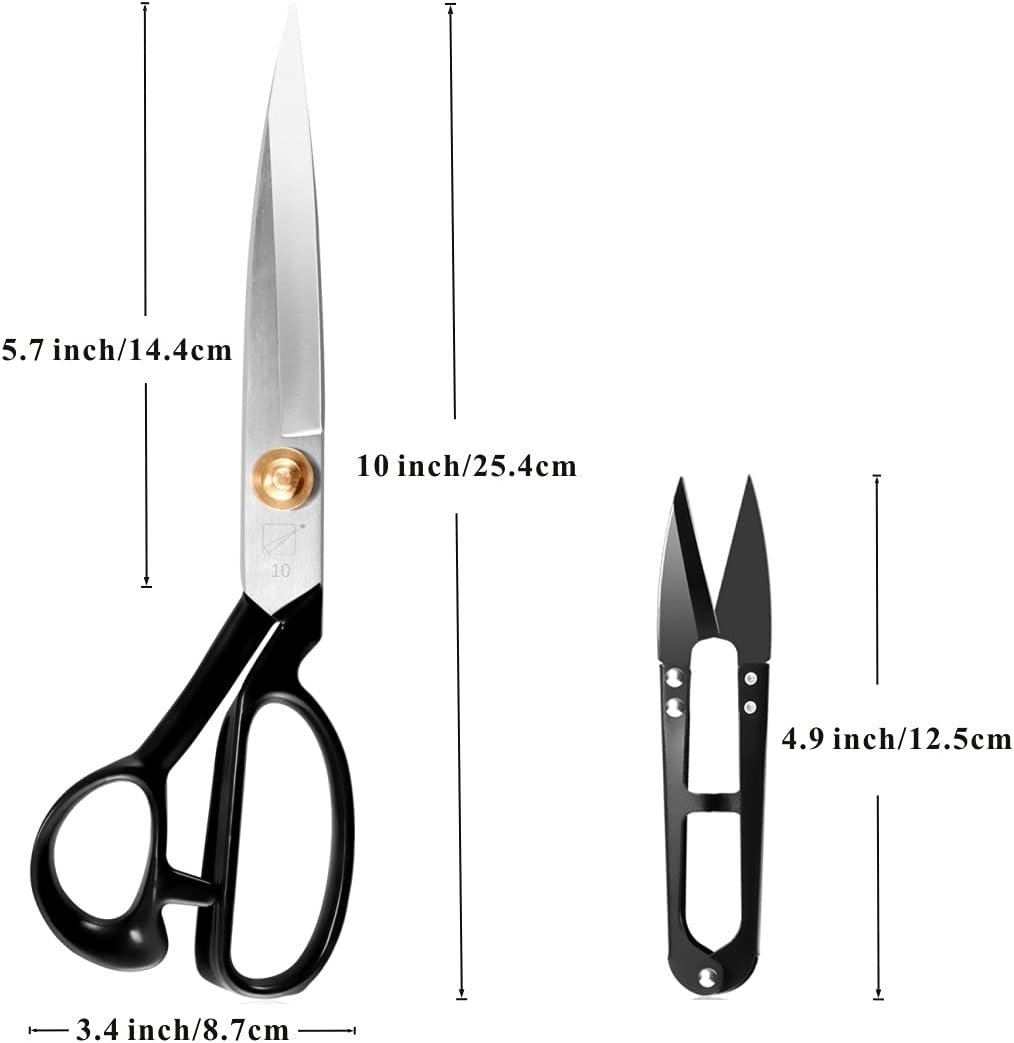 Heavy Duty Fabric Scissors 10 inch, Tailor's Dressmaking Shears