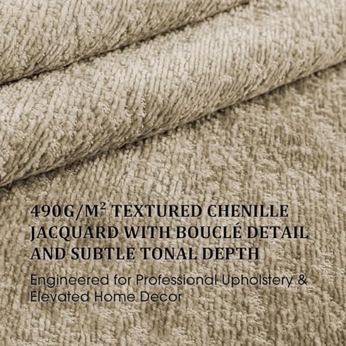 Foamma Hutton Jacquard Solid Upholstery Fabric by The Yard – 56" Wide