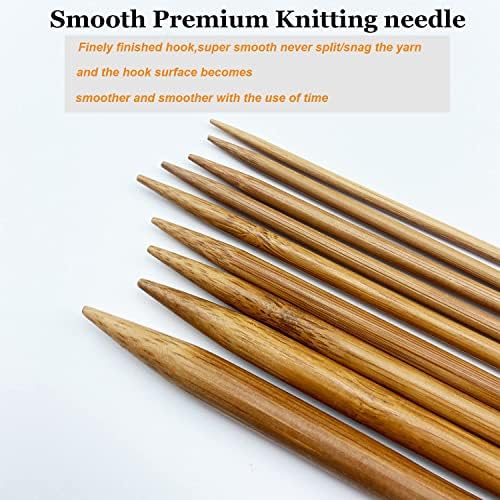 Mdoker Bamboo Double Pointed Knitting Needles Carbonized Bamboo